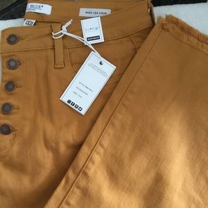 Judy Blue Mustard wide leg crop jeans Size 13/31- High Waist.